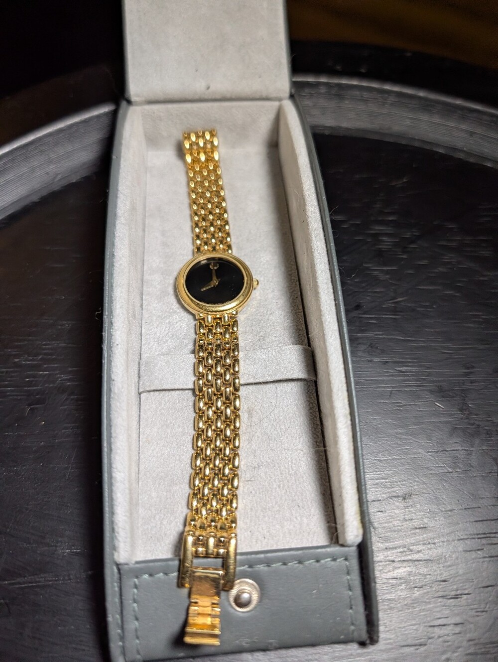 Vintage Movado Museum Dial Gold Tone Bracelet Watch Ref 87 E4 9826 Case Included